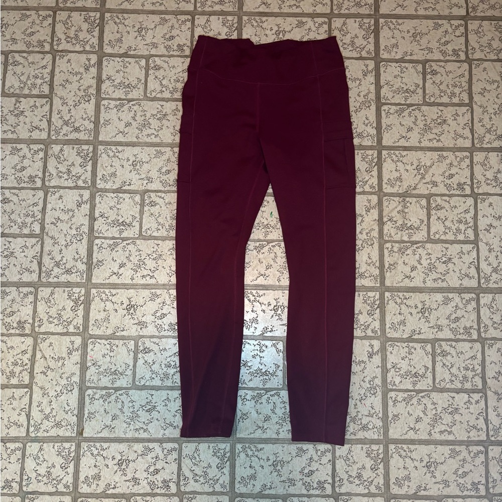 Avia Maroon Leggings with Side Pocket